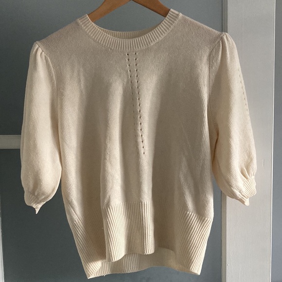 JOIE cream silk wool sweater, size large - Picture 3 of 8